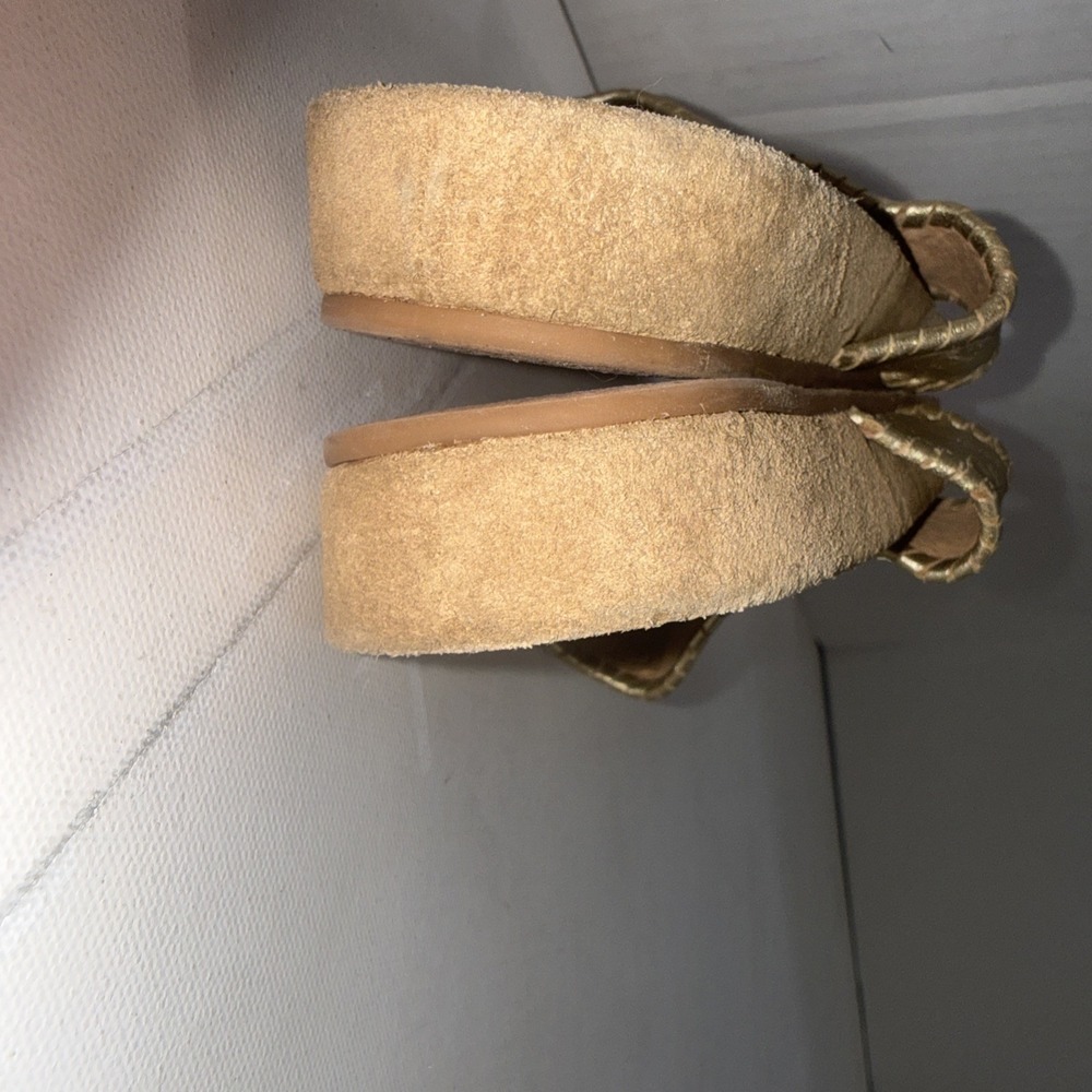 Jack Rogers Jacks Comfort Metallic Gold Preppy Country Club Thong Sandals Size 6 - Picture 7 of 10